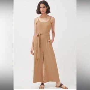 Cuyana V Back One Piece Carmel Jumpsuit Size M